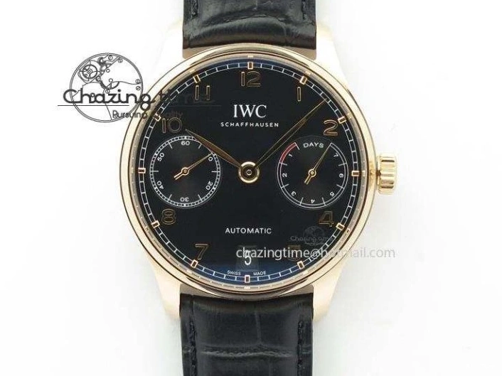 MIROTIME 0125 Bold Portuguese Real PR IW500704 ZF 1:1 Best Edition On Black Leather Strap A 7374